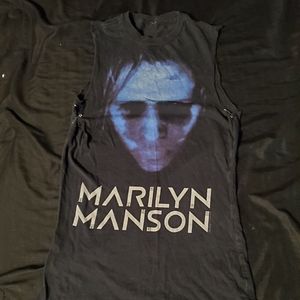 Marilyn Manson Band Tee w Sleeves Cut Off